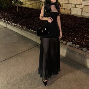 Zara Black Sheer Maxi Dress